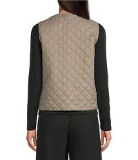Eileen Fisher Quilted V-Neck Sleeveless Vest
