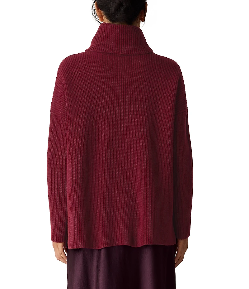 Eileen Fisher Recycled Wool Cashmere Blend Turtleneck Long Sleeve Sweater
