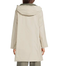 Eileen Fisher Reversible Hooded Long Sleeve Coat