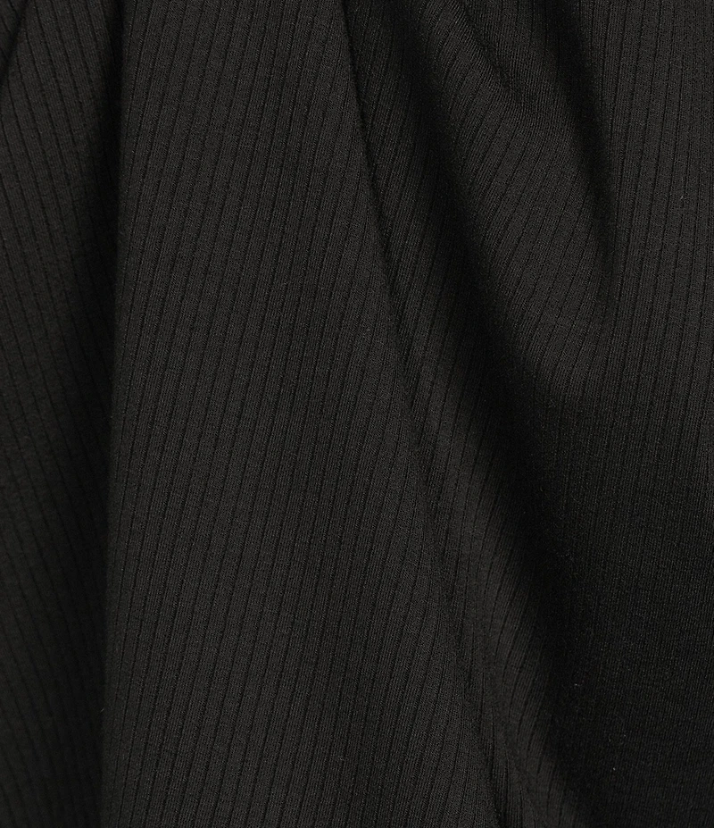 Eileen Fisher Ribbed Knit Crew Neck Cap Sleeve Cropped Top