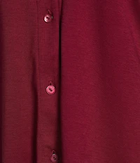 Eileen Fisher Organic Cotton Short Sleeve Interlock Knit Notch Collar Sleep Top