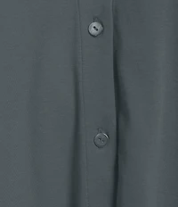 Eileen Fisher Organic Cotton Short Sleeve Interlock Knit Notch Collar Sleep Top