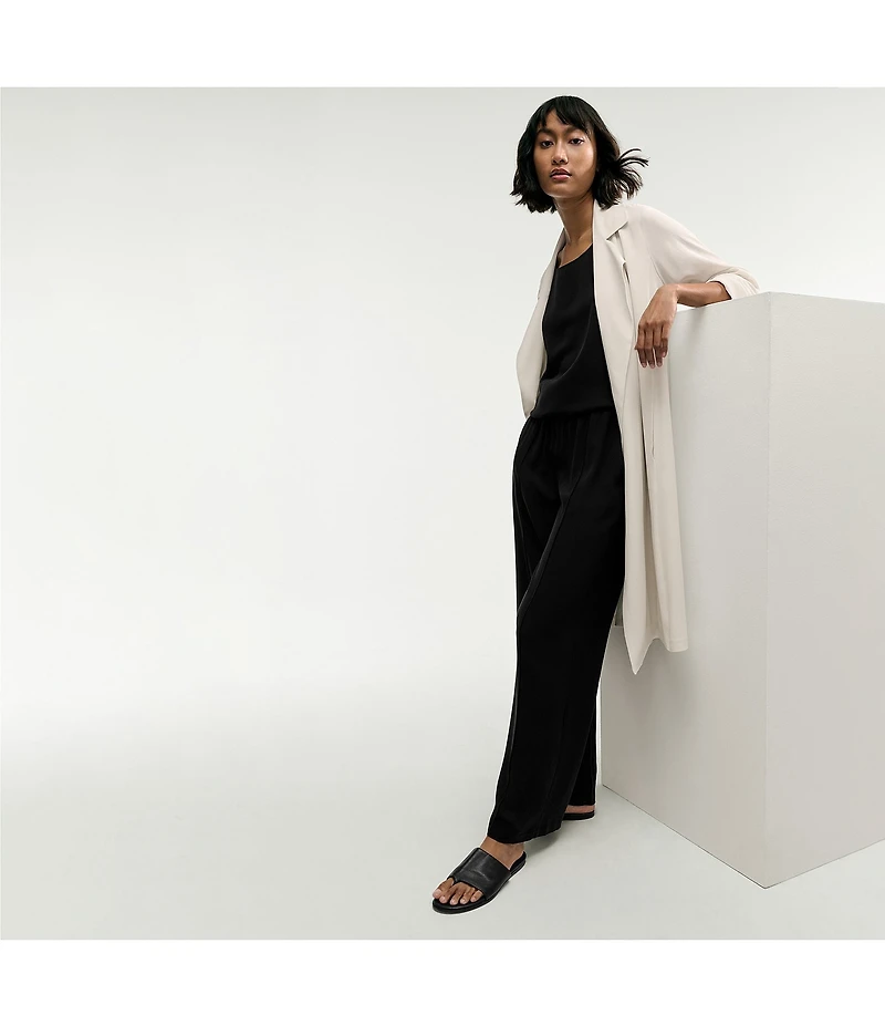 Eileen Fisher Silk Georgette Crepe Boat Neck Sleeveless Tunic