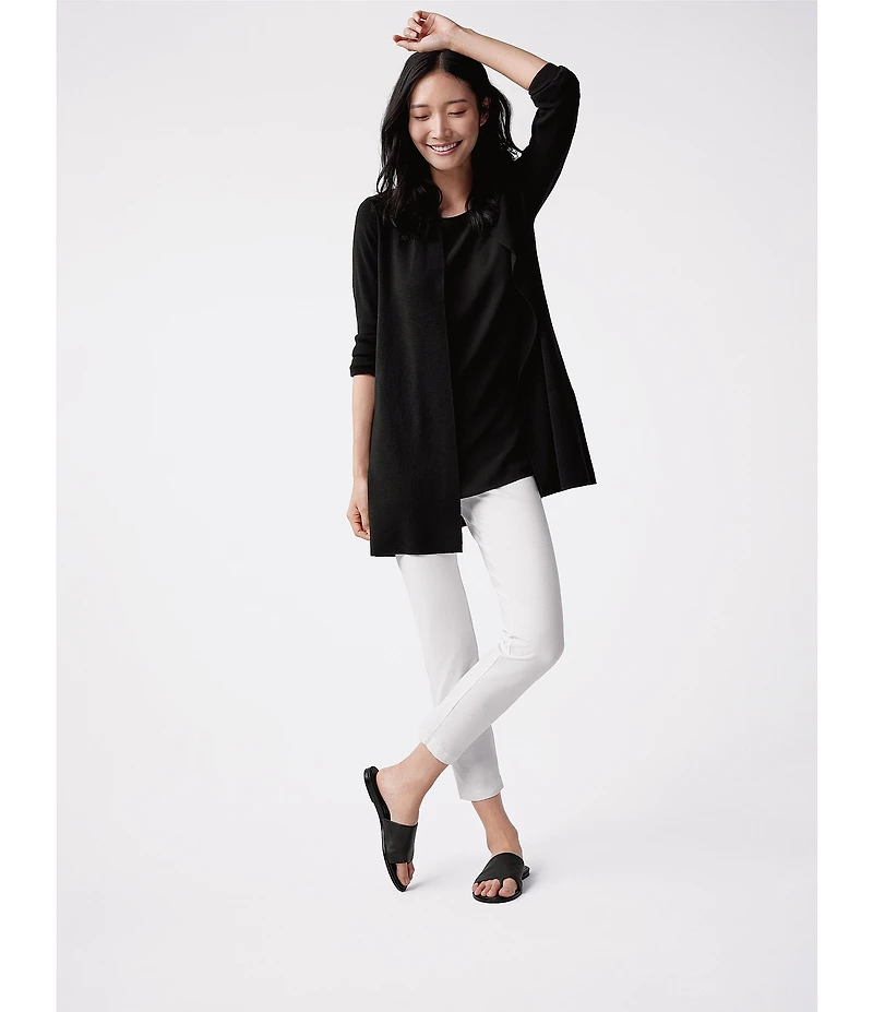 Eileen Fisher Silk Georgette Crepe Boat Neck Sleeveless Tunic