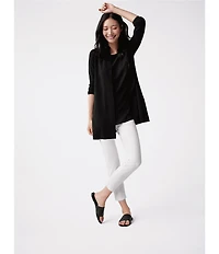 Eileen Fisher Silk Georgette Crepe Boat Neck Sleeveless Tunic