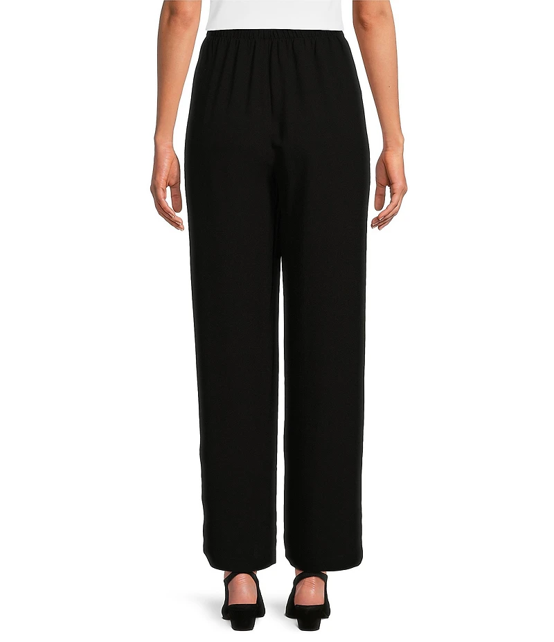 Eileen Fisher Silk Georgette Crepe Elastic Waist Pants