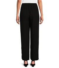 Eileen Fisher Silk Georgette Crepe Elastic Waist Pants