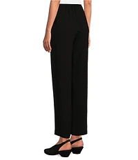 Eileen Fisher Silk Georgette Crepe Elastic Waist Pants