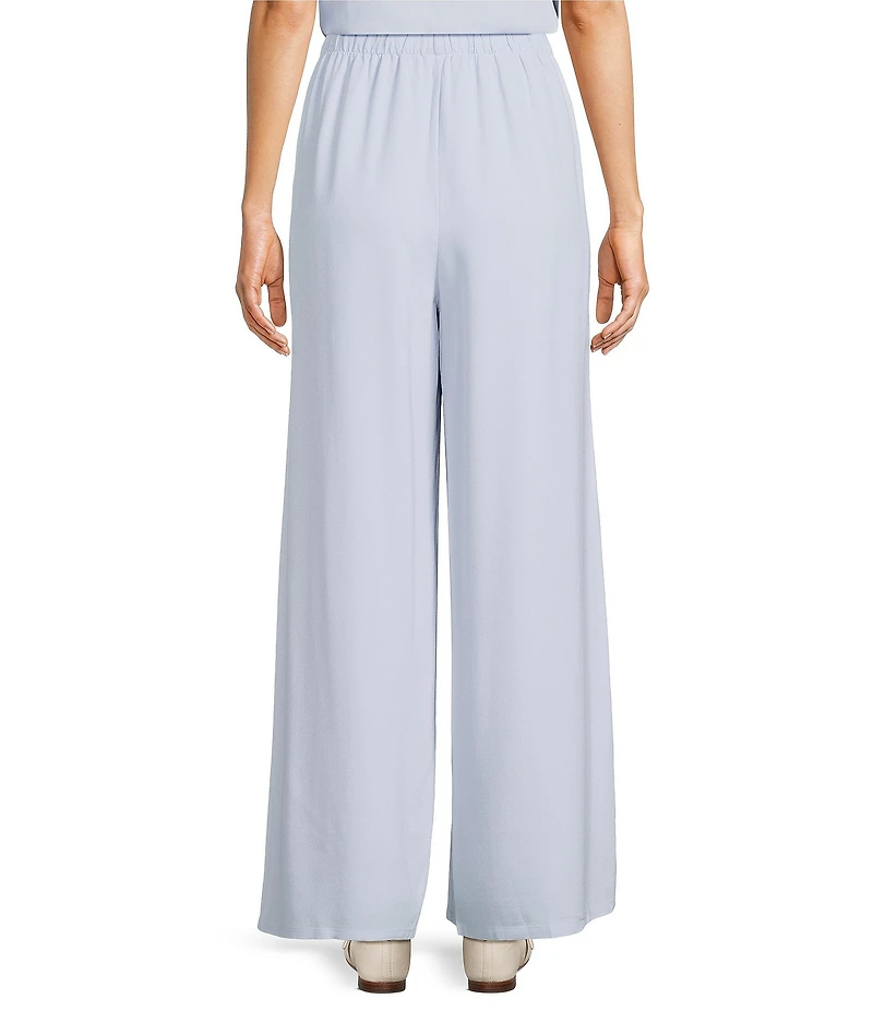 Eileen Fisher Silk Georgette Crepe Wide Ankle Pants