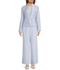 Eileen Fisher Silk Georgette Crepe Wide Ankle Pants