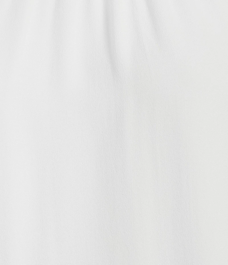 Eileen Fisher Silk Georgette Ruffle Mock Neck Long Sleeve Blouse