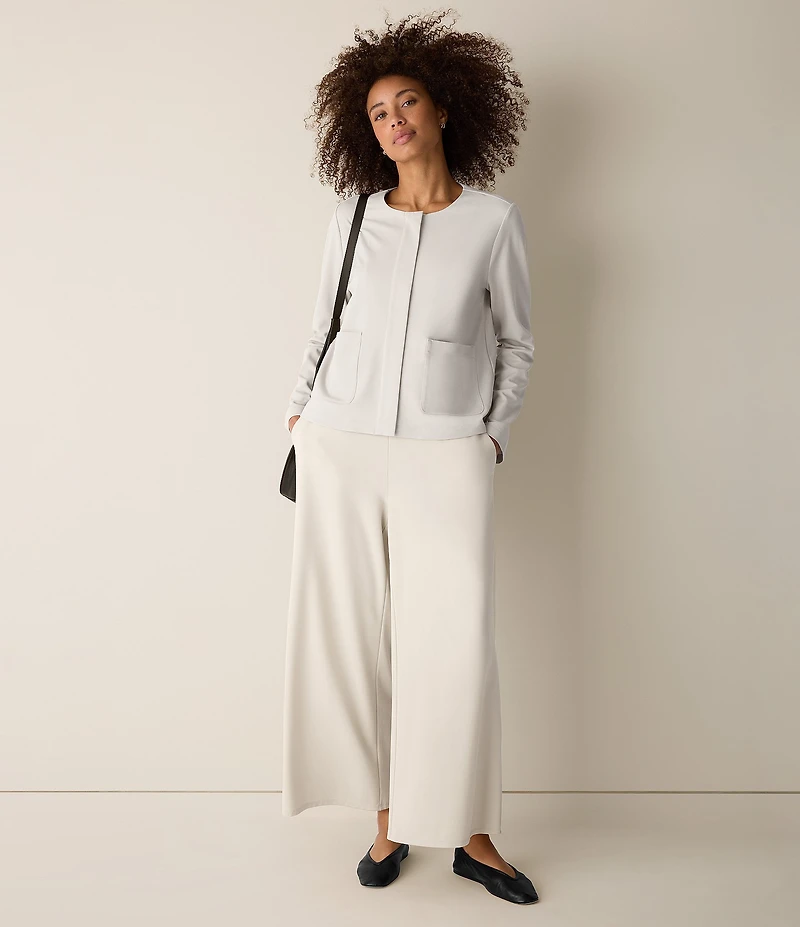 Eileen Fisher Sleek Ponte Knit Wide Ankle Pants