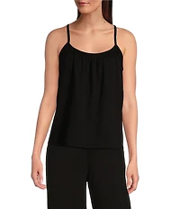 Eileen Fisher Organic Cotton Sleeveless Scoop Neck Solid Knit Coordinating Sleep Top