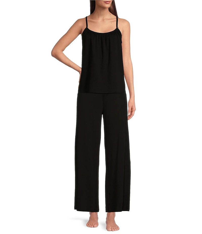 Eileen Fisher Organic Cotton Sleeveless Scoop Neck Solid Knit Coordinating Sleep Top