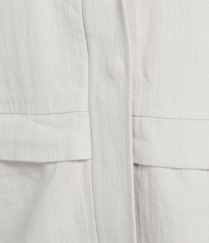 Eileen Fisher Slubby Organic Cotton-Linen High Collar Long Sleeve Zip-Up Jacket