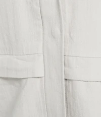 Eileen Fisher Slubby Organic Cotton-Linen High Collar Long Sleeve Zip-Up Jacket