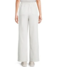 Eileen Fisher Slubby Organic Cotton-Linen Straight Leg Pull-On Pants
