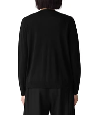 Eileen Fisher Soft Knit Wool V-Neck Long Sleeve Cardigan
