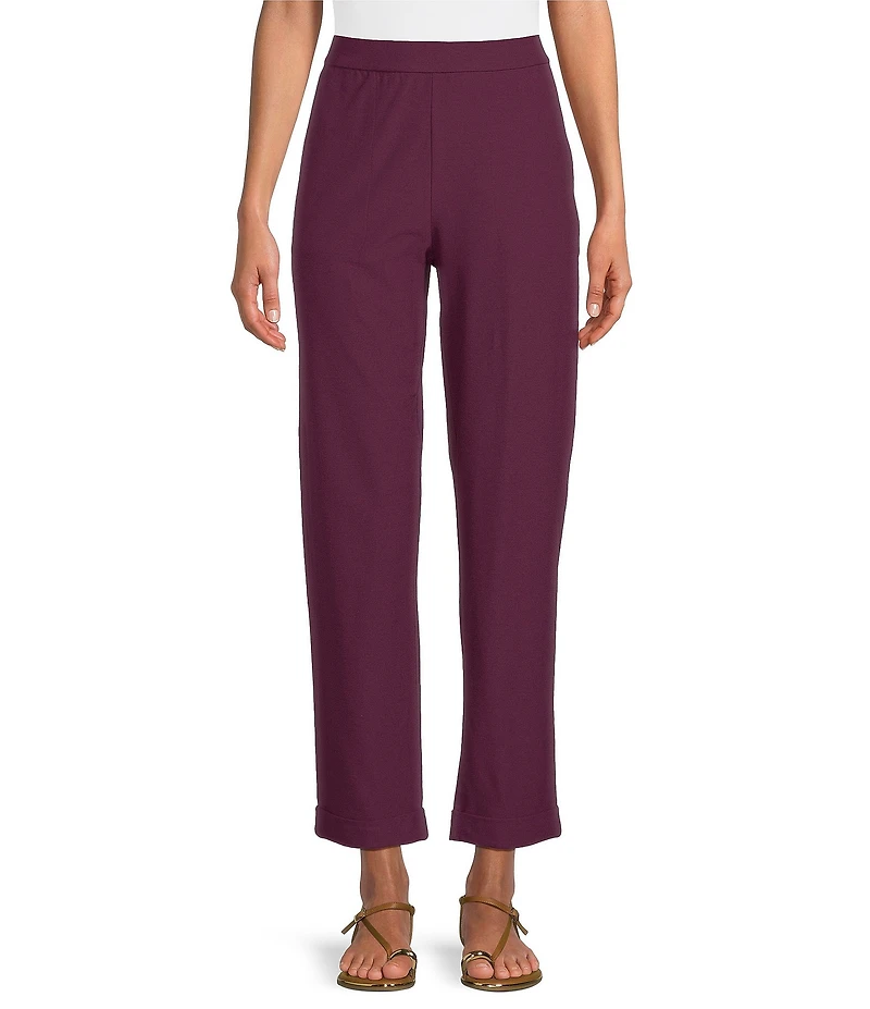 Eileen Fisher Stretch Crepe Flat Front Ankle Tapered Pants