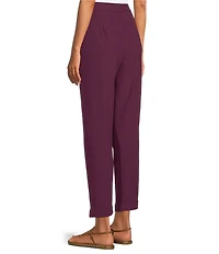 Eileen Fisher Stretch Crepe Flat Front Ankle Tapered Pants