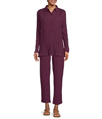 Eileen Fisher Stretch Crepe Flat Front Ankle Tapered Pants