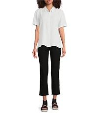 Eileen Fisher Stretch Crepe Flat Front Crop Skinny Leg Pants