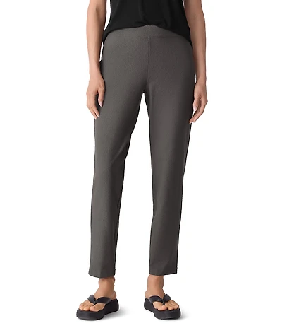 Eileen Fisher Stretch Crepe Flat Front Slim Ankle Pants