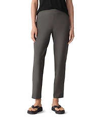 Eileen Fisher Stretch Crepe Flat Front Slim Ankle Pants