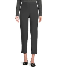 Eileen Fisher Stretch Crepe Flat Front Slim Ankle Pants