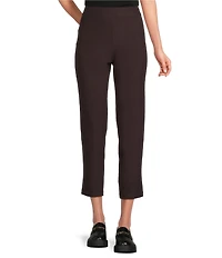 Eileen Fisher Stretch Crepe Flat Front Slim Ankle Pants