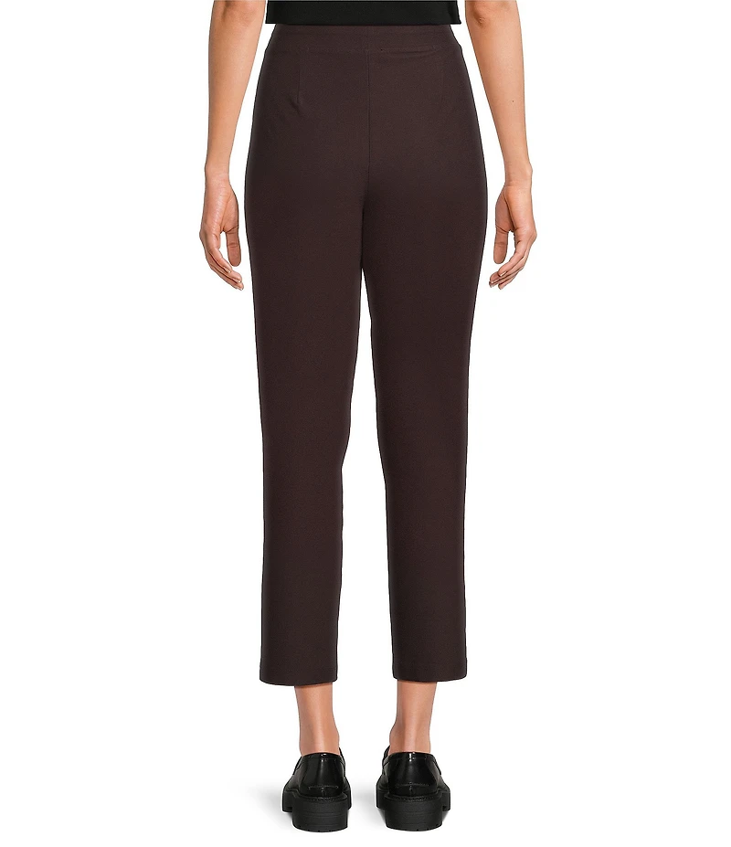 Eileen Fisher Stretch Crepe Flat Front Slim Ankle Pants