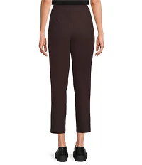 Eileen Fisher Stretch Crepe Flat Front Slim Ankle Pants