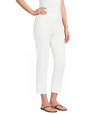 Eileen Fisher Stretch Crepe Flat Front Slim Cropped Pants