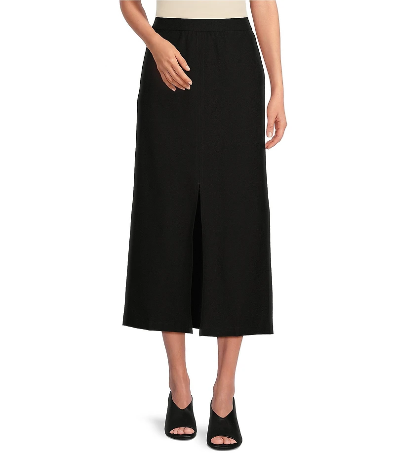 Eileen Fisher Stretch Crepe Front Slit Straight Skirt