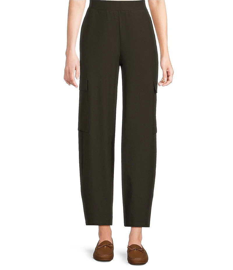 Eileen Fisher Stretch Crepe Lantern Cargo Ankle Pants
