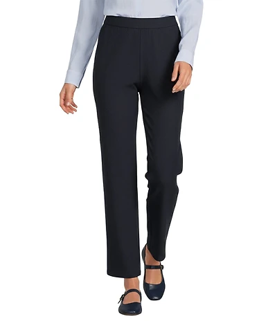 Eileen Fisher Stretch Crepe Straight Leg Ankle Pants