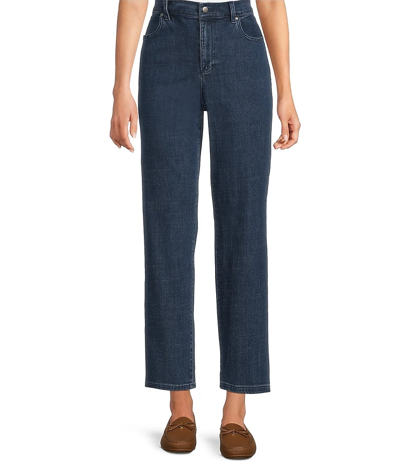 Eileen Fisher Stretch Denim Straight Ankle Jeans