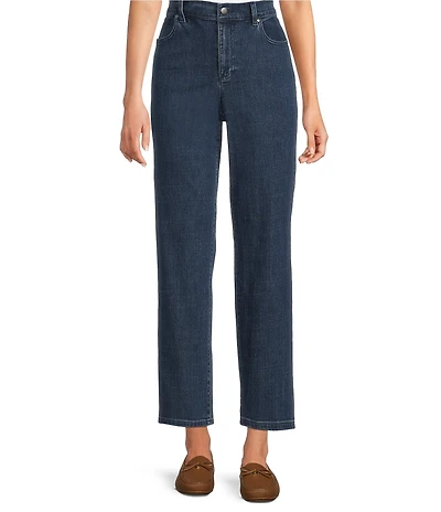 Eileen Fisher Stretch Denim Straight Ankle Jeans