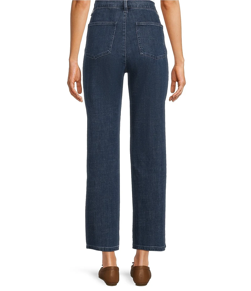 Eileen Fisher Stretch Denim Straight Ankle Jeans