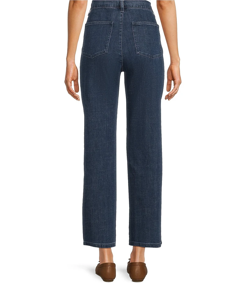Eileen Fisher Stretch Denim Straight Ankle Jeans