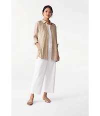 Eileen Fisher Stretch Garment-Dyed Organic Cotton Wide-Leg Pants