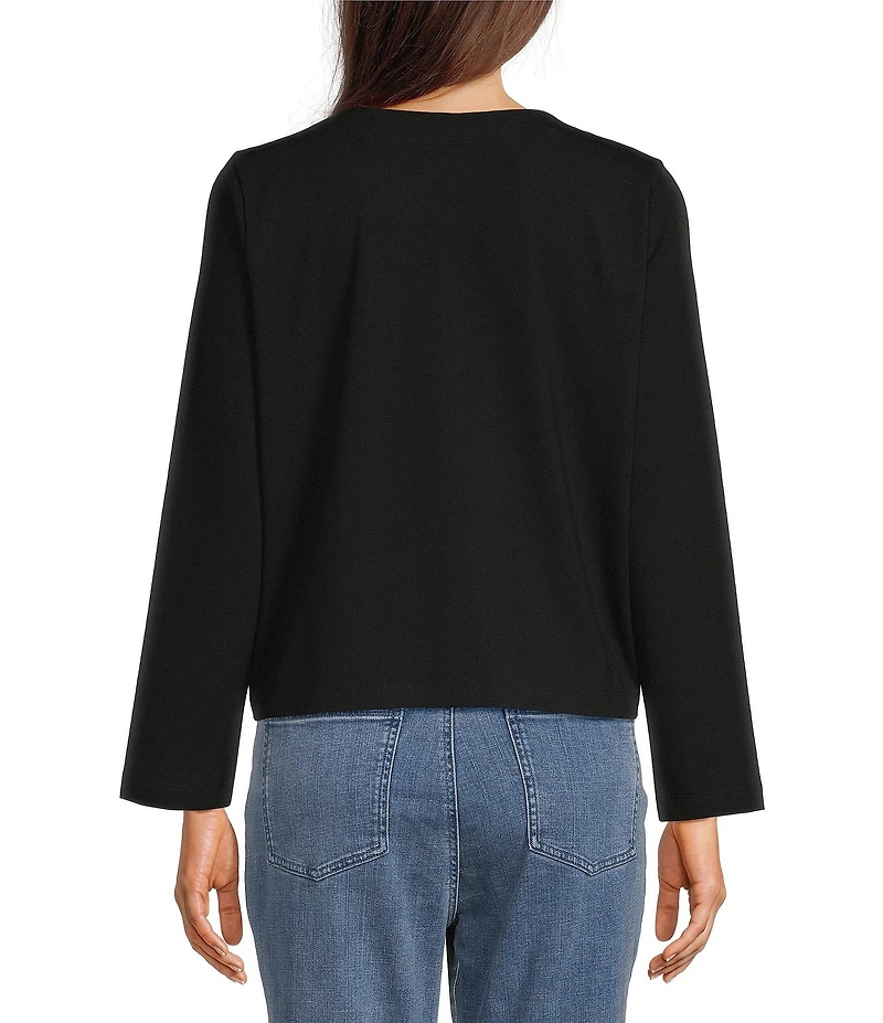 Eileen Fisher Stretch Jersey Crew Neck Long Sleeve Jacket