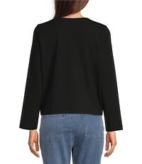 Eileen Fisher Stretch Jersey Crew Neck Long Sleeve Jacket