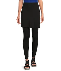 Eileen Fisher Stretch Jersey Knit Skirted Ankle Leggings