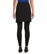 Eileen Fisher Stretch Jersey Knit Skirted Ankle Leggings