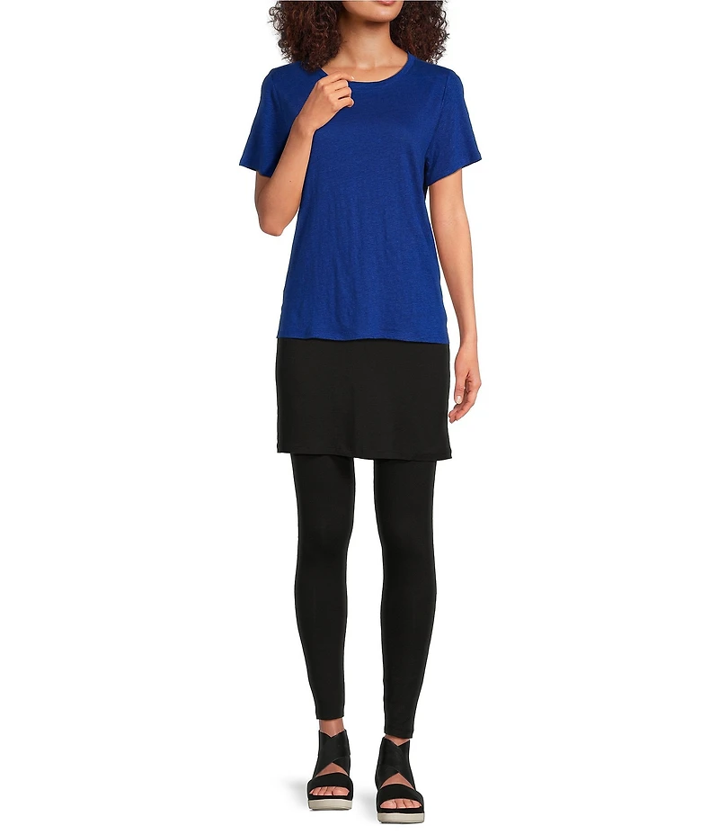 Eileen Fisher Stretch Jersey Knit Skirted Ankle Leggings