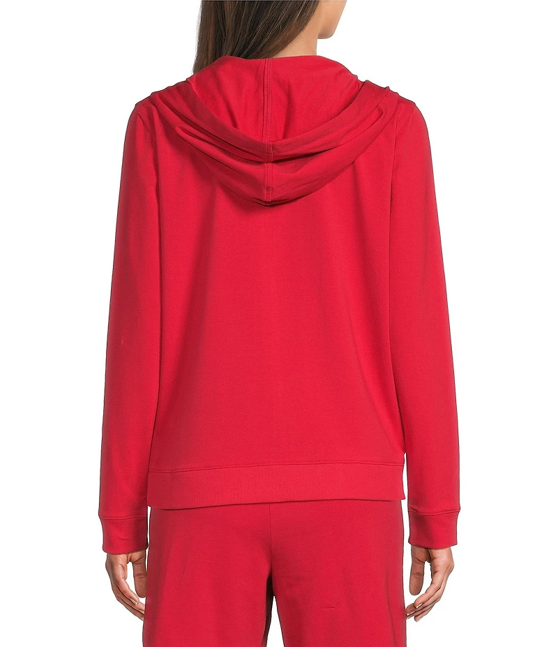 Eileen Fisher Stretch Jersey Long Sleeve Hooded Zip-Up Jacket