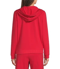 Eileen Fisher Stretch Jersey Long Sleeve Hooded Zip-Up Jacket