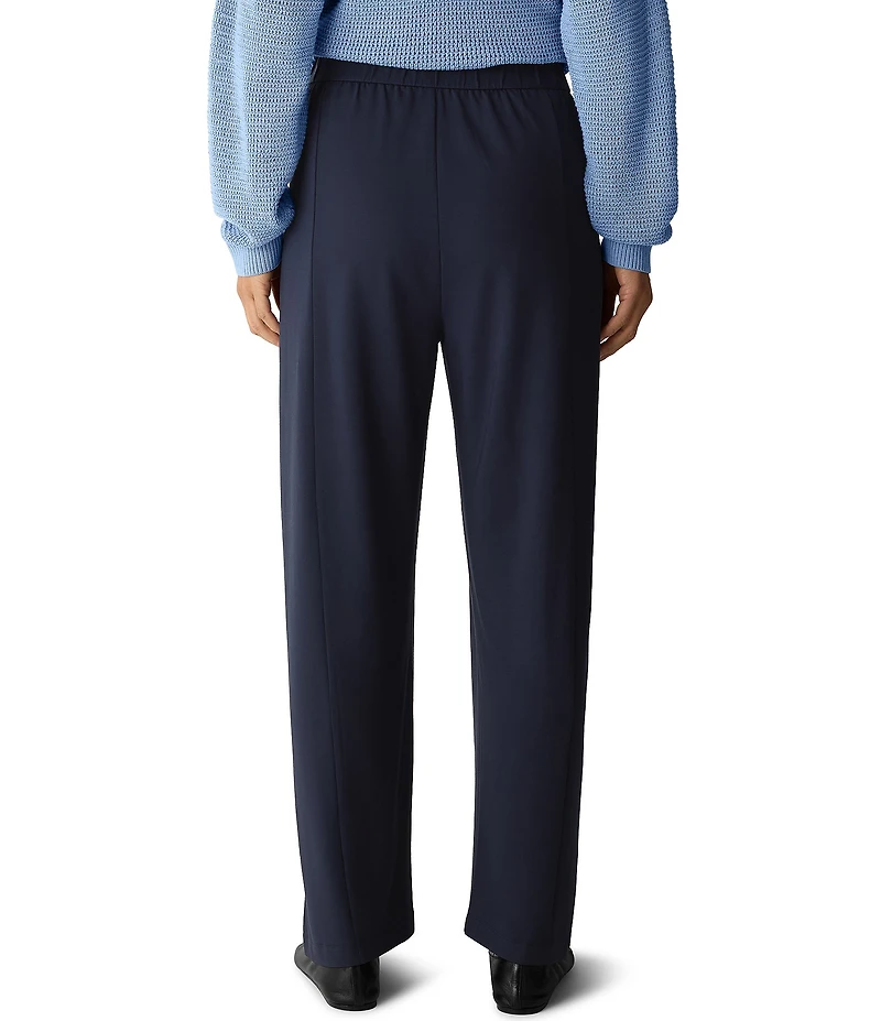 Eileen Fisher Stretch Jersey Pleated Straight Ankle Pants