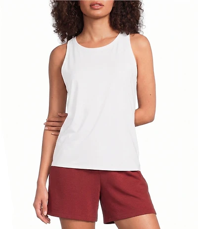 Eileen Fisher Stretch Jersey Round Neck Sleeveless Slim Tank